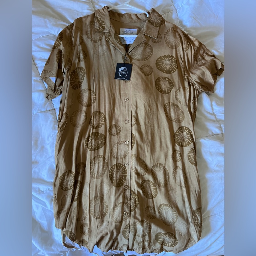 NEW WITH TAGS POLANI POISED COLLARED TSHIRT DRESS IN OPIHI